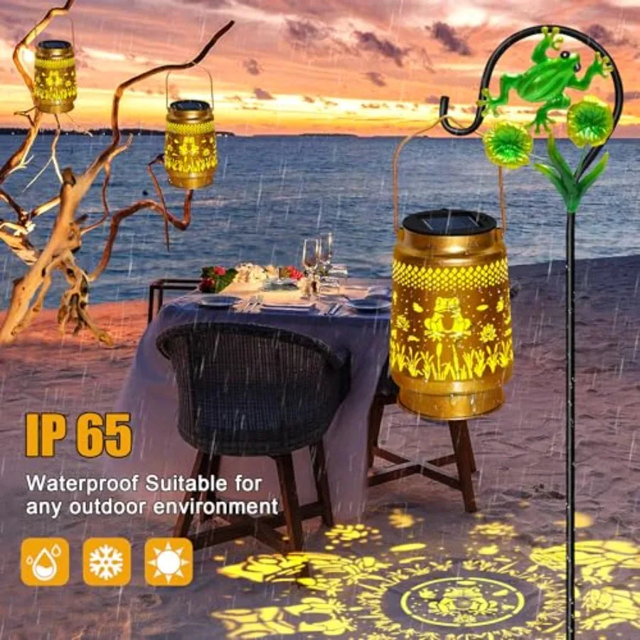 Outdoor Waterproof with Shepherd Hook, Christmas Decorations Birthday Gifts for Women Mom Grandma, Hanging Solar Lights, Cute Fun