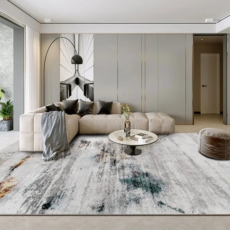 Light Luxury Carpets for Living Room Large Area Lounge Carpet Minimalist Bedroom Decor Gray Rug Home Soft Washable Floor Mat