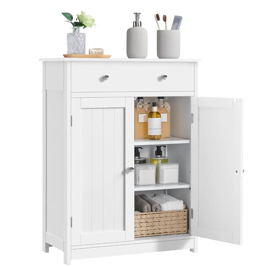 Bathroom Storage Cabinet with 1 Drawer and 2 Doors, Bathroom Floor Cabinet with Adjustable Shelf, Wooden Storage, Customized