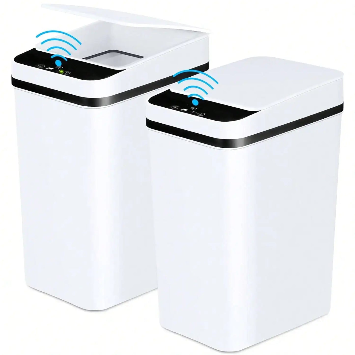 2/1PC Bathroom Trash Can, Compact And Durable Plastic Wastebasket With Built-In Handles, Easy To Clean, Rustproof, Space-Saving Design, Ideal For Small Spaces In Bathroom, Laundry, And Home Office