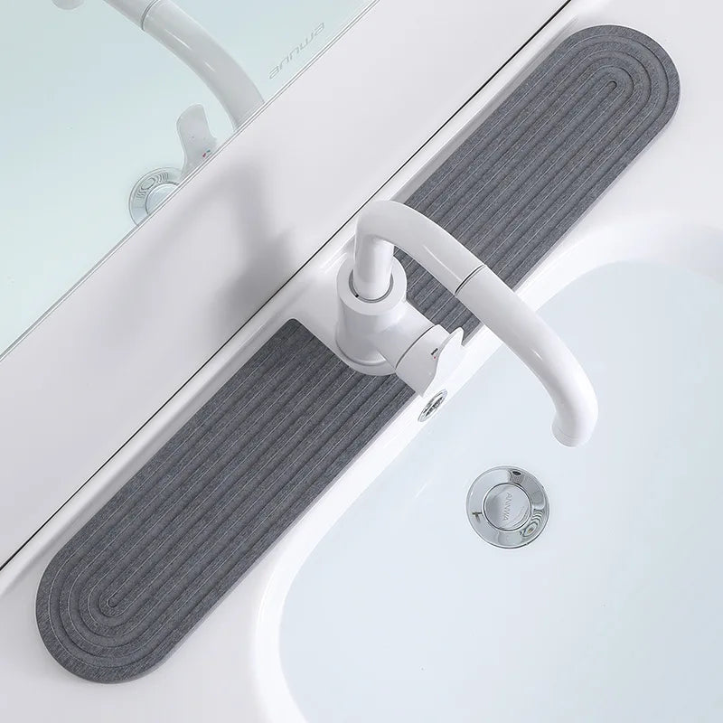 Super Absorbent Fast Drying Faucet Mat Diatom Mud Moisture-proof Diatomite Stone Sink Tray Reusable Non-Slip Faucet Splash Guard