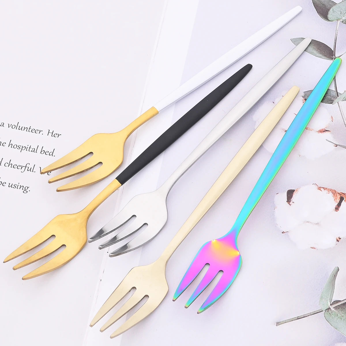 48pcs Black Gold Cutlery Set Knife Dessert Fork Coffee Spoon Dinnerware Stainless Steel Tableware Western Party Kitchen Flatware