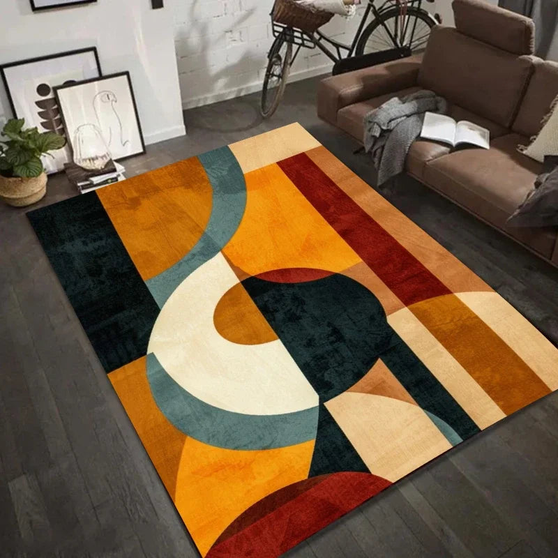 VIKAMA Abstract Geometric Rug Modern Art Deco Soft Area Rug For Living Room Bedroom Home Decor