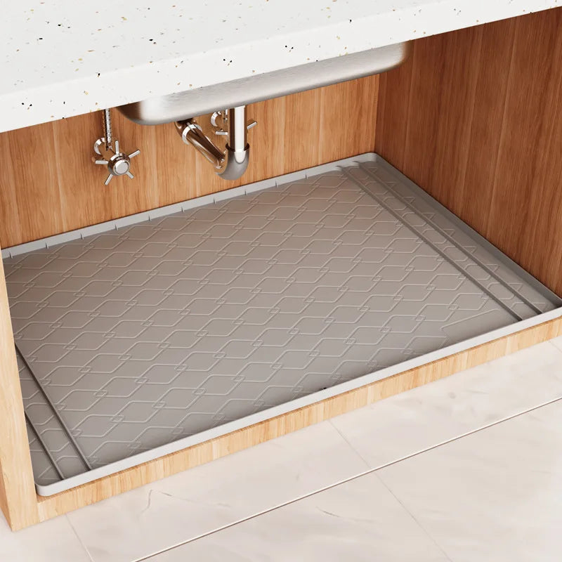 Fashion Sink Mat Cabinet Mat Silicone, Anti-fouling and Waterproof Cabinet Protective Mat Bathroom Cabinet Tray