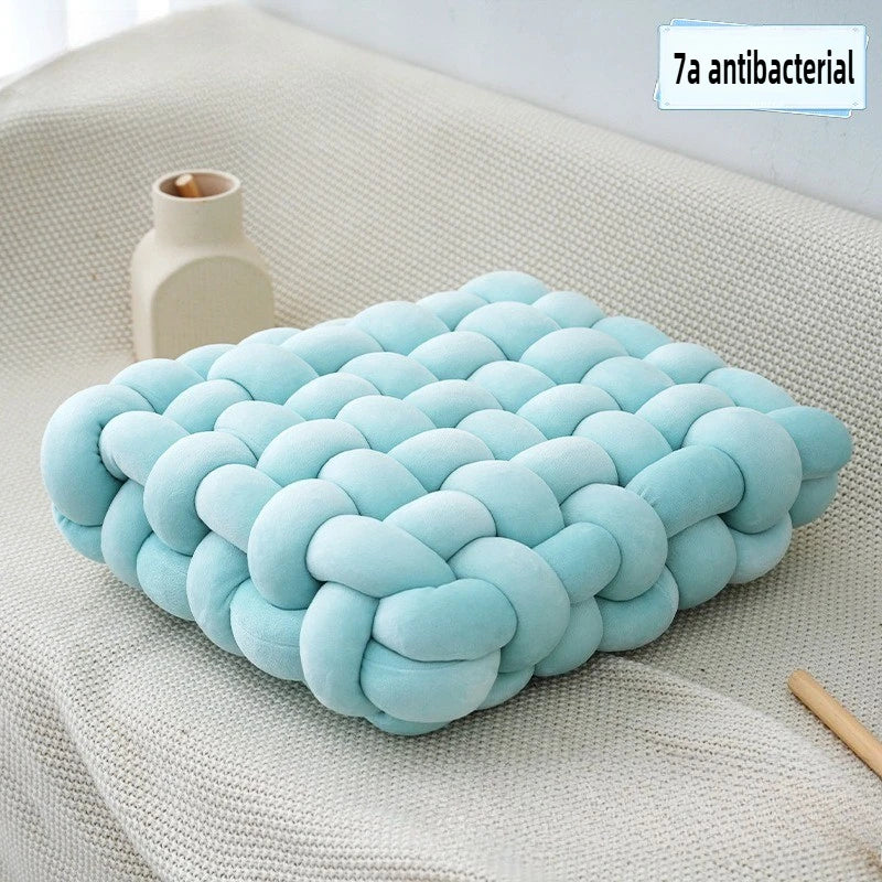 Hand Knot made Cushion 2025 Square Nordic Aesthetic Stuffed Plush Pillow Soft Skin-friendly for Office Chair & Home Sofa