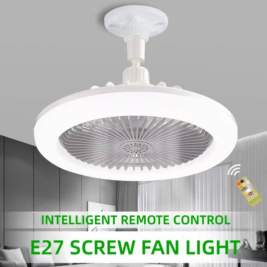 3in1 Rotatable Ceiling Fan with Remote Control E27 Converter Base for Bedroom And Living Room Lighting And Ventilation System