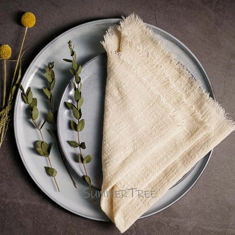 20PCS Large Napkins Cotton Gauze 41x41cm Muslin Cloth Tea Towels Dinner Retro Cheesecloth Wedding Party Rustic Table Decoration