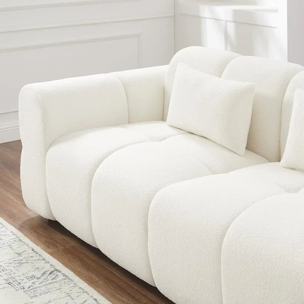 80\" Oversized Boucle Sofa Couch Modern Deep Seat Love Seat Mid-Century Cloud Couch for Living Room Comfortable Customized