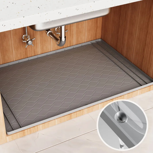 Fashion Sink Mat Cabinet Mat Silicone, Anti-fouling and Waterproof Cabinet Protective Mat Bathroom Cabinet Tray