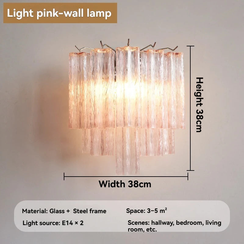 Round Murano Glass Chandelier Crystal Tube LED Ceiling Light for Living Room Dining Room Bedroom Luxury Modern Home Decor Lamp