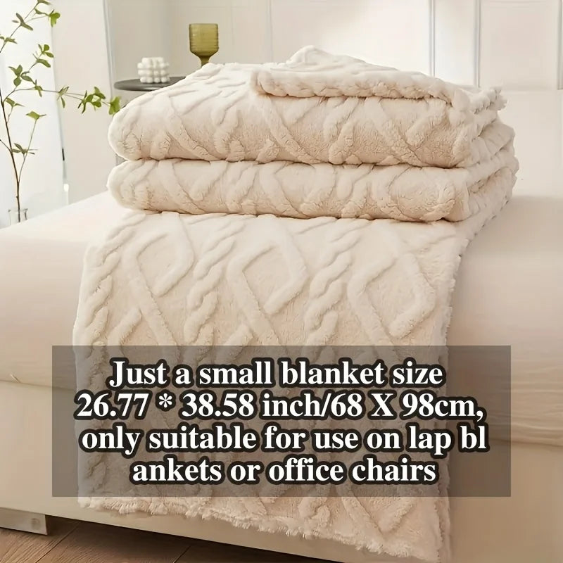 Luxury Plush Fleece Blanket, Ultra Soft Warm Light Beige Throw for Bed & Couch, Cozy French Style Bedding, Machine Washable