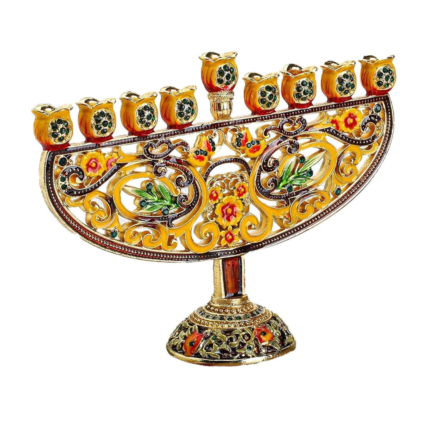 Metal Gold Candle Holder for Hanukkah Menorah 9 Branch Candelabrum Candle Stand Christmas Party Wedding Home Decor Candlesticks