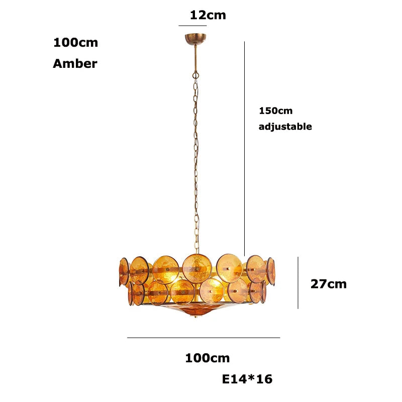 French Retro Brown Glass Pendant Lights Living Room Bedroom Restaurant Kitchen Hotel Luxury Chandeliers Home Decor Lamps Fixture