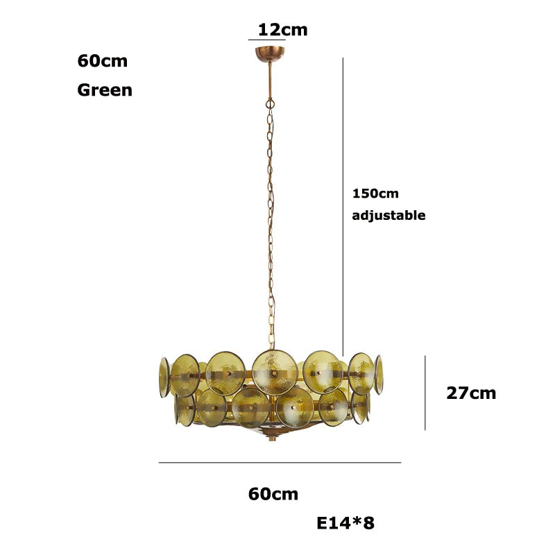 French Retro Brown Glass Pendant Lights Living Room Bedroom Restaurant Kitchen Hotel Luxury Chandeliers Home Decor Lamps Fixture