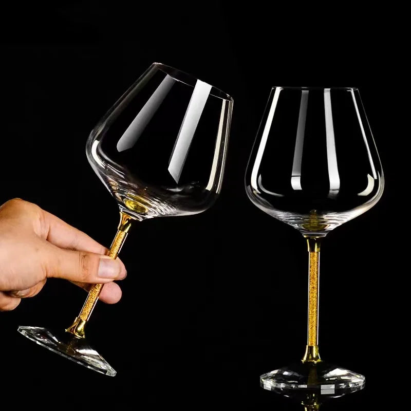 2Pcs light luxury high-end Burgundy red wine glass household crystal glass wine glass high-end