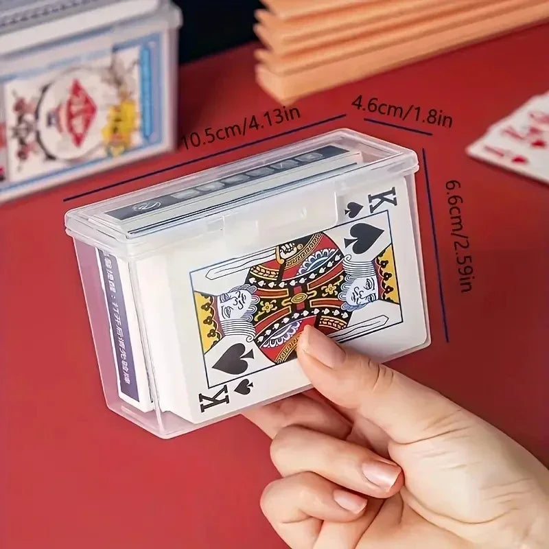 1/3/4pcs Playing Card Box, Clear Deck Case, Two Poker Images Can Be Placed (NO Cards) Christmas Gift
