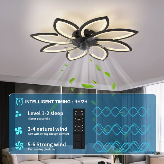 Modern Dining Table LED Lamp Ceiling Fan Light Restaurant Bedroom Fan Lamp Remote Ventilator Home Lighting