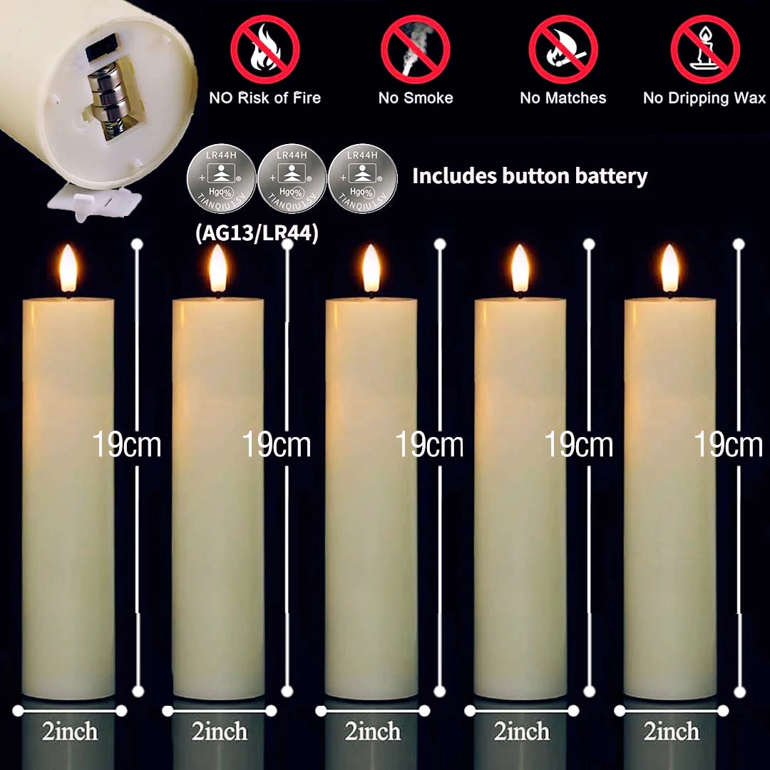 6-120PCS Led Candles Bulk Flickering Flameless Candles Battery Operated Fake Pillar Candle Wedding Birthday Party Decor Concert