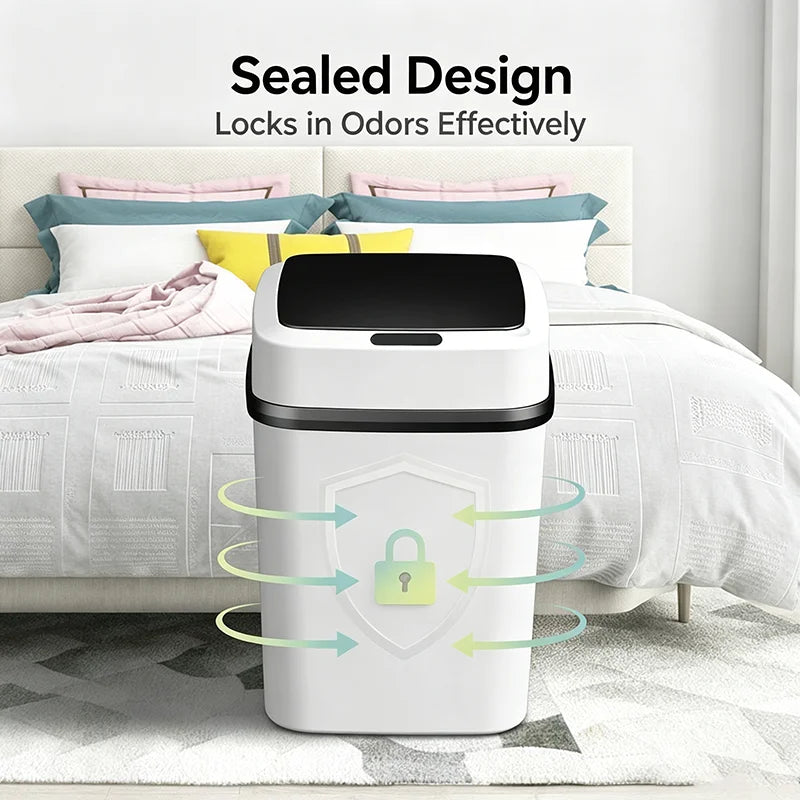 13L Smart Touch-Free Trash Can Automatic Sensor Dustbin Battery Operated Waste Basket for Kitchen Bathroom Home Office Indoor