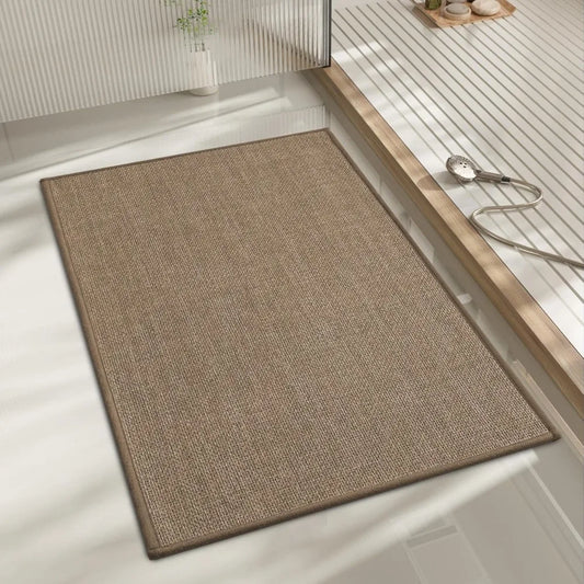 Bathroom Rugs Mat 24x17, Ultra Thin Non Slip Bath Mat Small Quick Dry Absorbent Bath Mat for Bathroom Floor, (Dark Beige, 24"x1