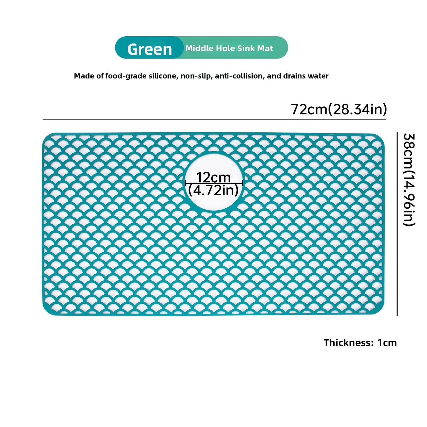 Kitchen Sink Silicone Mat Anti-Scratch Honeycomb Pad Dishwashing Basin Hollow Bottom Draining Pad Non-Slip Sink Mat