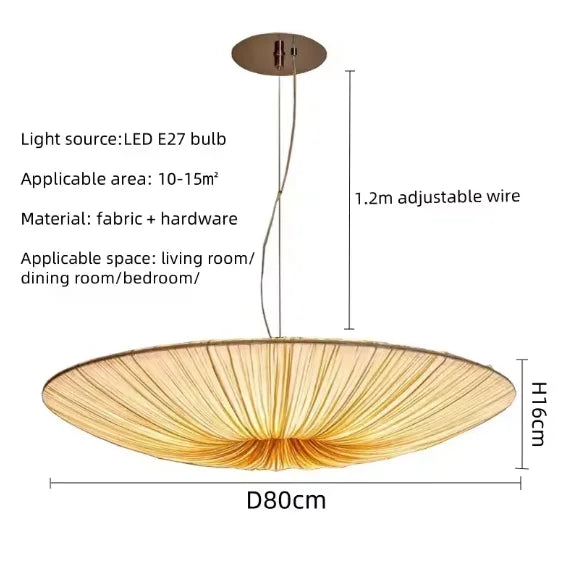 Japanese Wabi Sabi Cloth Pendant Light Bar Living Room B&B Bedroom Nordic Ceiling Chandelier Lighting Decor Lustre Hanging Lamps