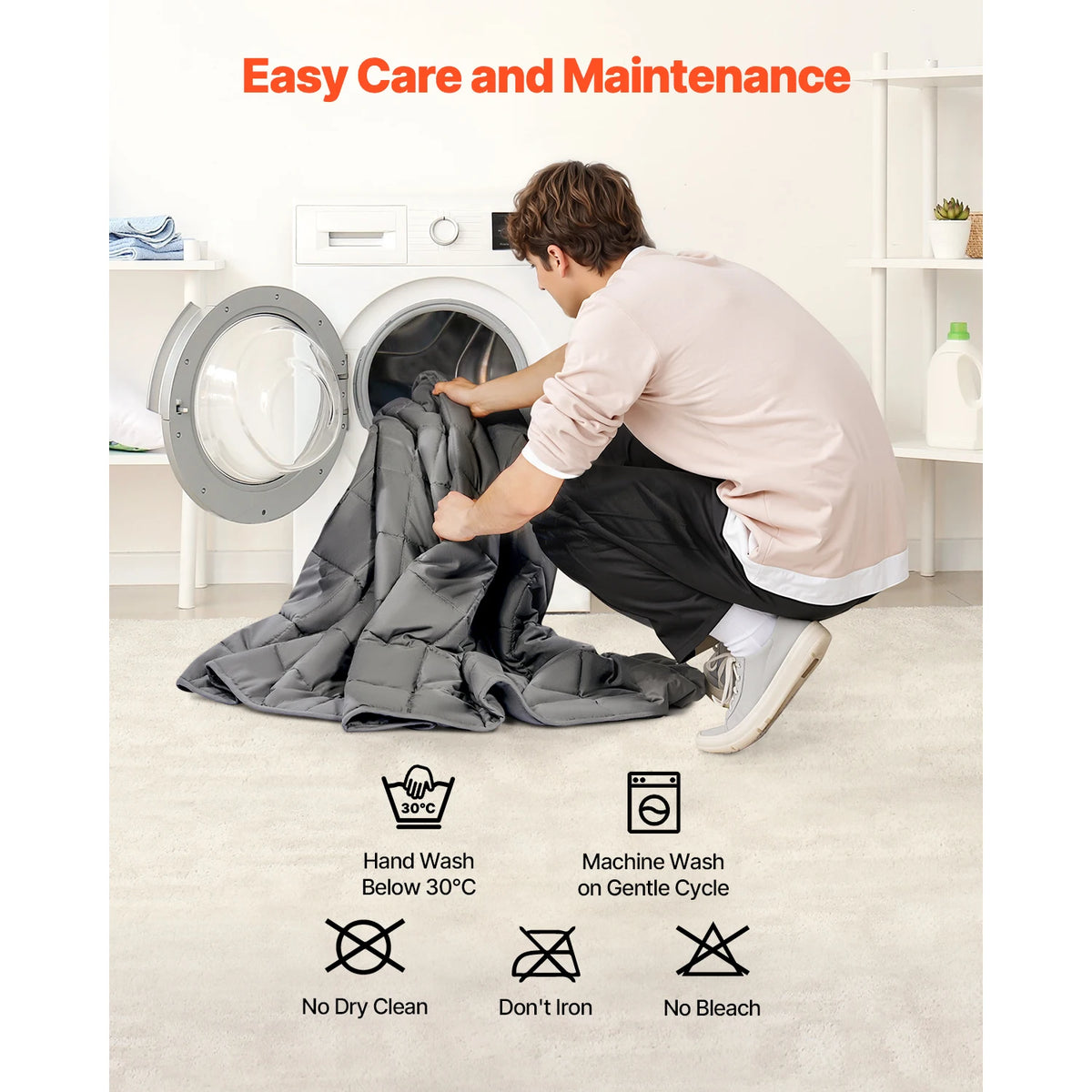 SucceBuy Weighted Blanket 20lb 88x104in King Size Cooling Breathable Blanket w/ Glass Beads All-Season Use for 200-250lb Adults