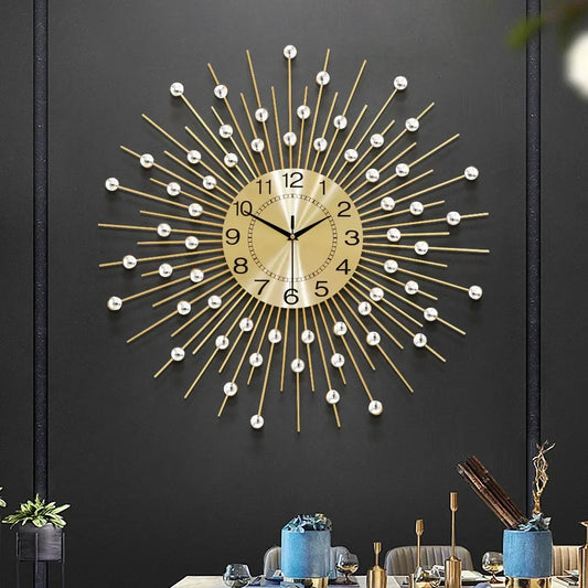 Gold Large Wall Clock Metal Silent Modern Luxury Nordic Clocks Wall Home Decor Gold Wall Watches Living Room Decoration Gift