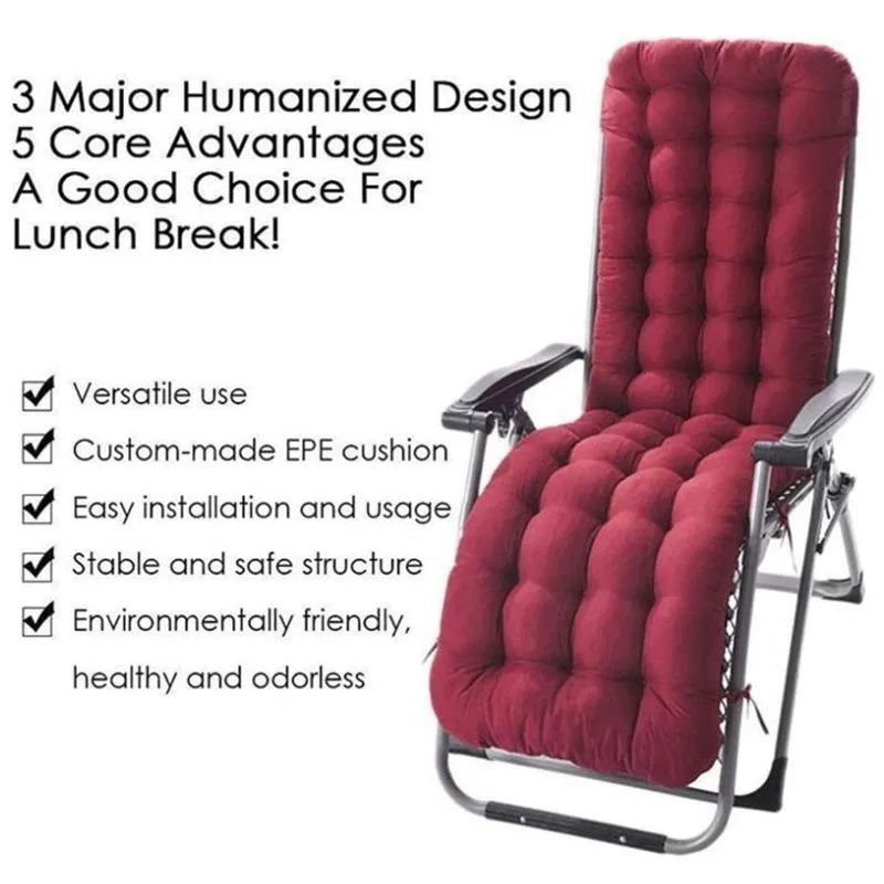 Lounger Chair Cushion Indoor Outdoor Patio Chaise Pad Replacement Rocking Mat for Furniture Sofa Thick High Back Chair Pads