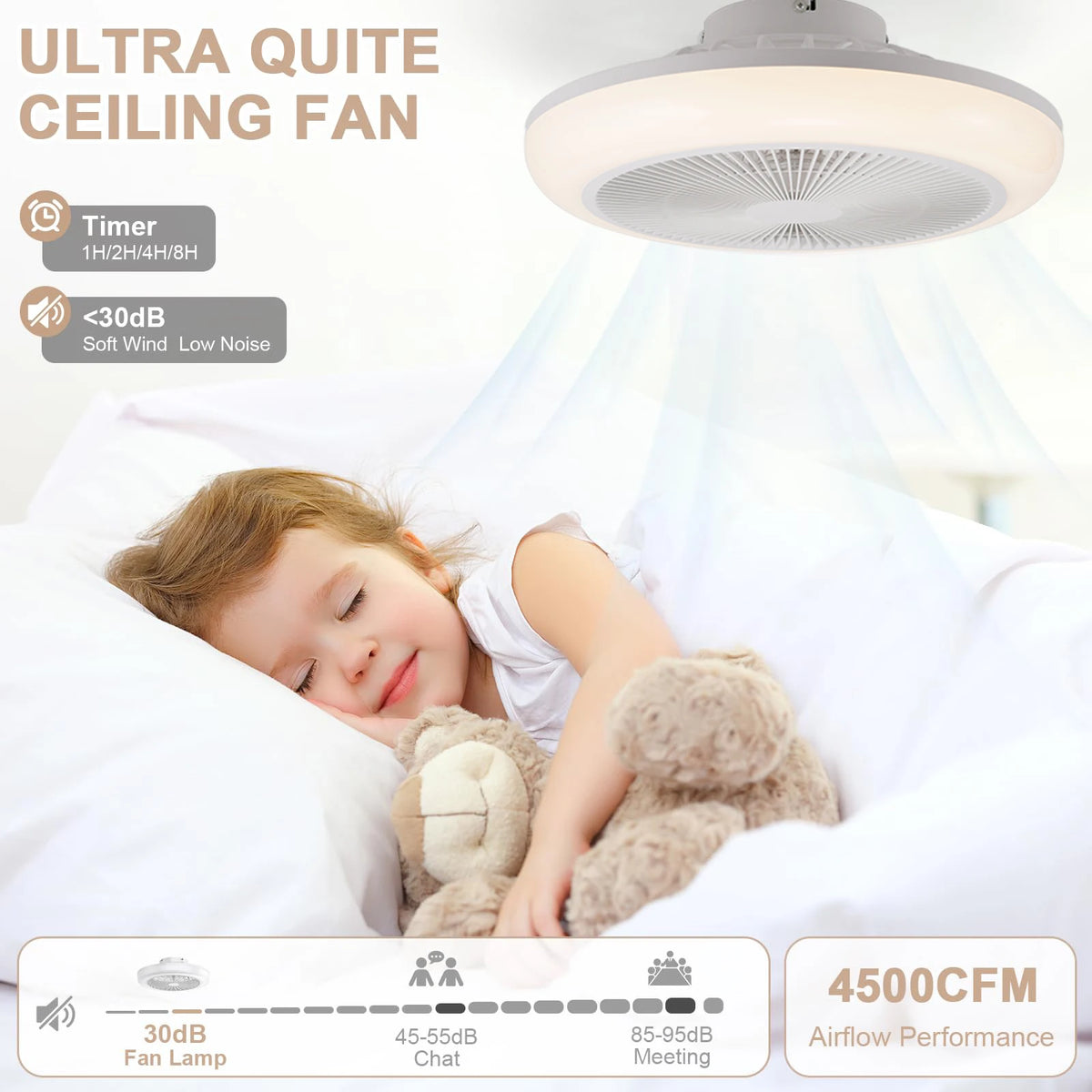 Simple Ceiling Fan Lights for Bedroom Remote Control Living Room Electric Fan Three-color Dimmable Ceiling Fan Light