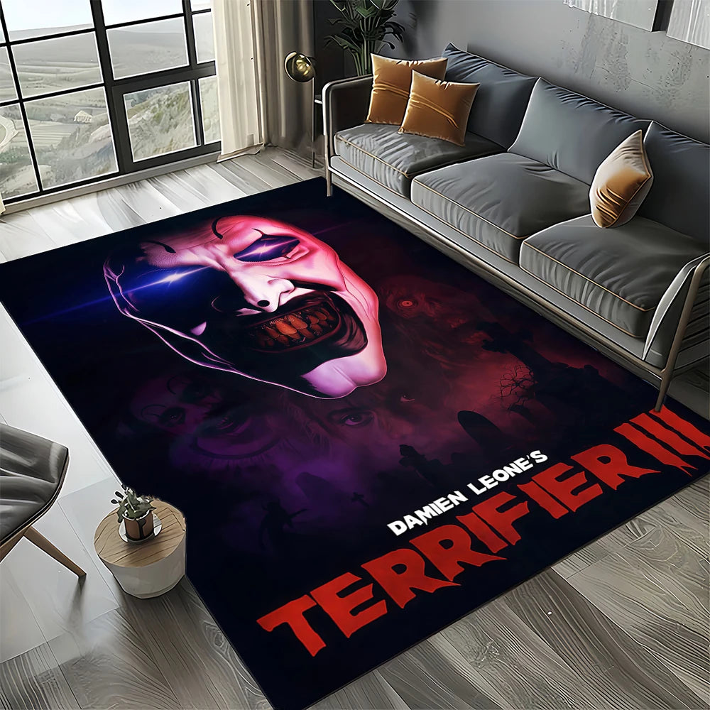 27 Style Terrifier Horror Movie Halloween Gift Area Rug Carpet for Living Room Bedroom Home Decor,kids Non-slip for Sofa Doormat