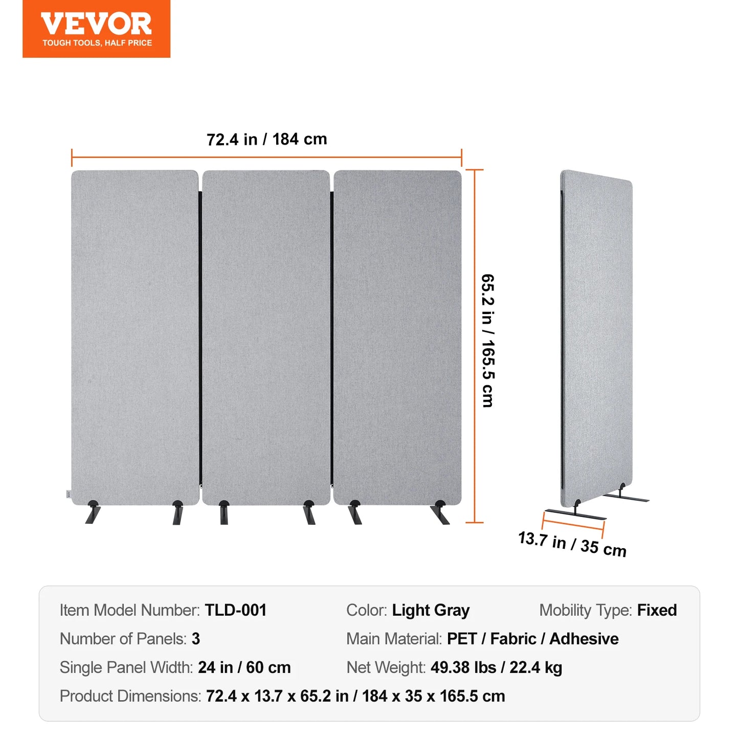 Succe Buy 3/4 Panel Room Divider Folding Privacy Screen and Portable Freestanding Room Partition for Office Bedroom Study Hotel