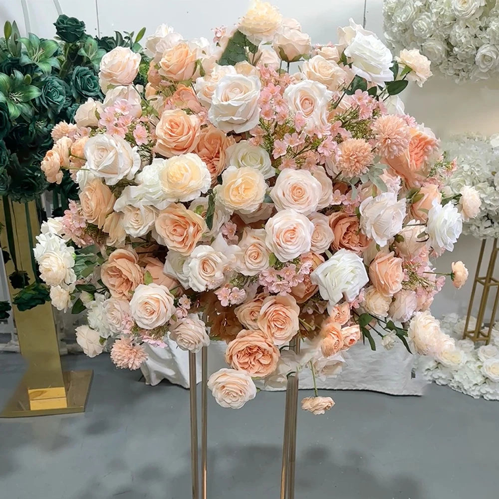 80/70/60/50/30cm Artificial Pink Large Flower Ball, Table Centerpiece for Special Event Decor, Floral Arrangement
