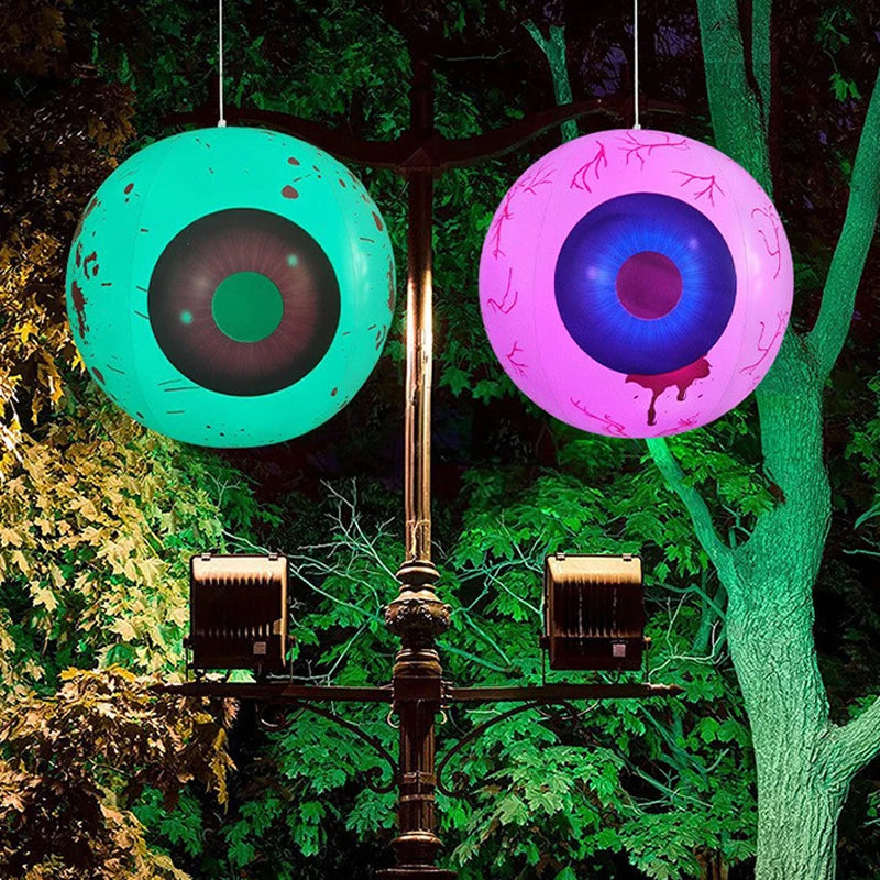 Halloween Giant LED Light Inflatable Pumpkin Ghost Eyeball PVC Model Spooky Atmosphere Ornament Festival Party Outdoor Décor