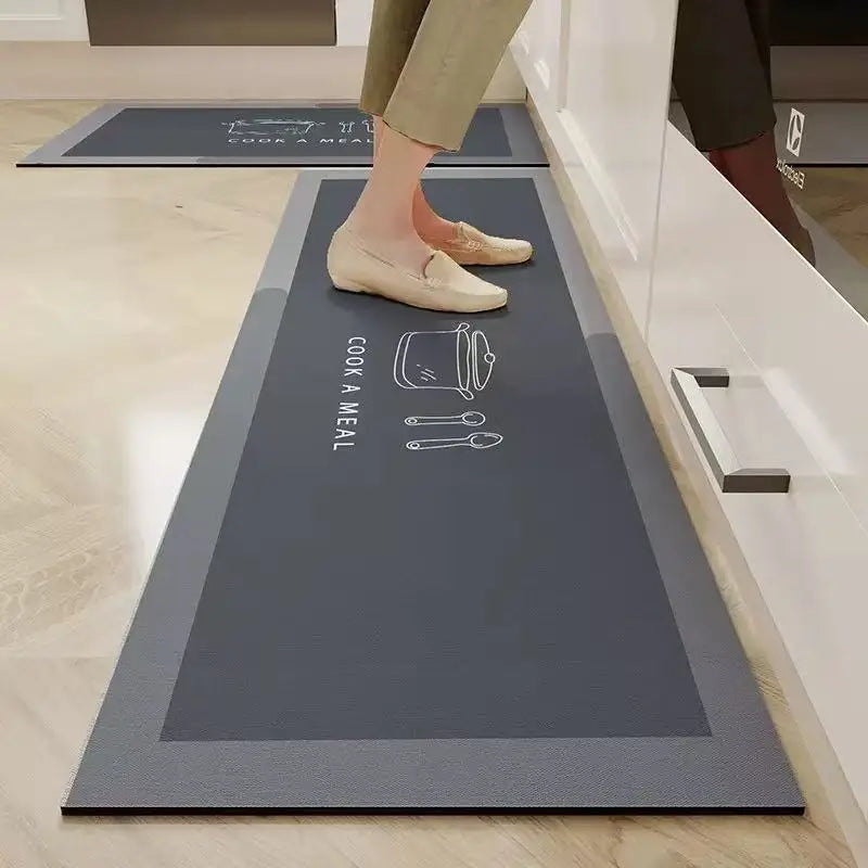 Thickened Kitchen Water-Absorbent Floor Mats Oil-Absorbent Non-Slip Mats Long Anti-Fouling Carpet Entrance Floor Mats Carpet