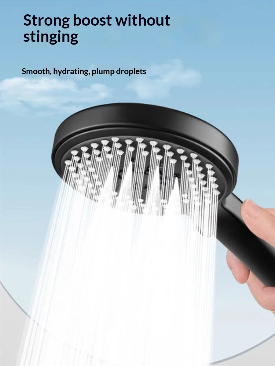 High Pressure Shower Head ABS Handheld Shower Sprayer Black Silver Multifunctional Bathroom Bath Shower Head
