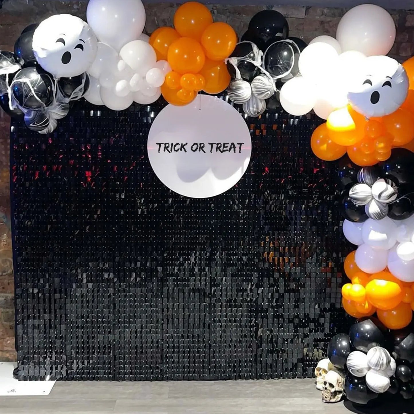 black Shimmer Wall Backdrop Square Sequin Glitter Backdrop Panel,Perfect for ,  Birthday party Halloween and graduation season