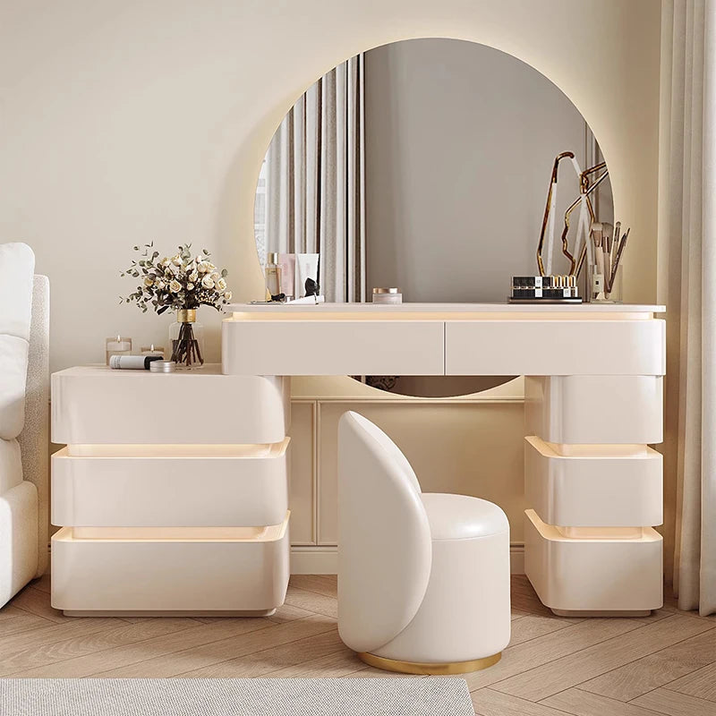 Modern Nordic Vanity Table Elegant Premium Trendy Classic Vanity Table Organized Chic Meuble Chambre Bedroom Furniture