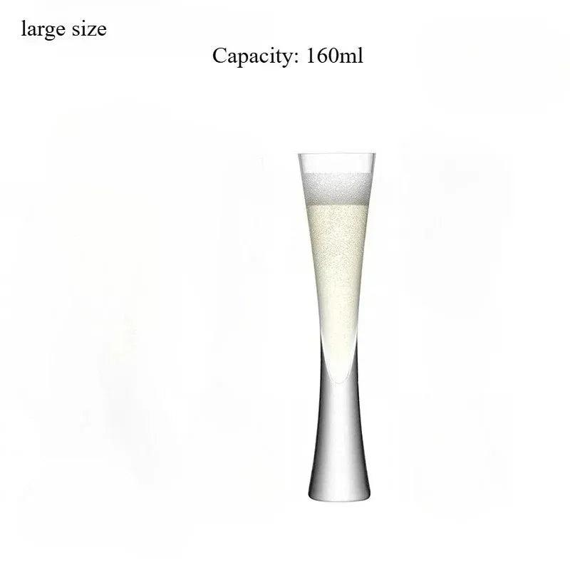 Hourglass Shape Glass Cup Tall Elegant Champagne Flute for Juice Beer Cocktail Home Bar Party Wedding