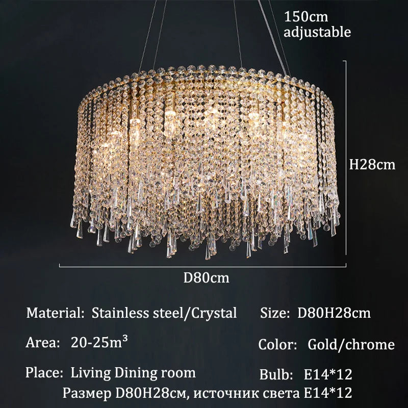 Luxury Crystal Chandeliers Living Room Lights Dining Table Light Chandelier Ceiling Light Fixtures Żyrandol Ceiling Pendant Lamp
