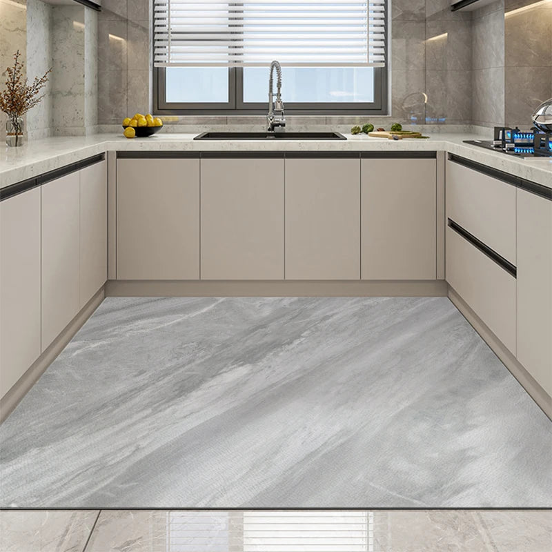 Marble Pattern Kitchen Carpet Stone Pattern Foot Mat Gray Black Dirty Resistant PVC Rug Waterproof Anti-Slip Art Floor Mat Ковер