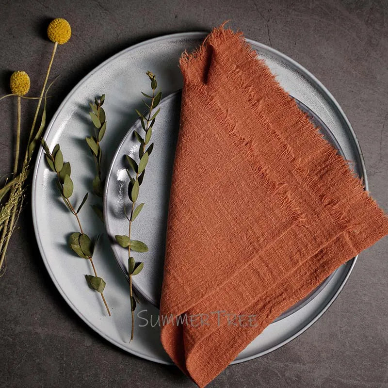 20PCS Large Napkins Cotton Gauze 41x41cm Muslin Cloth Tea Towels Dinner Retro Cheesecloth Wedding Party Rustic Table Decoration