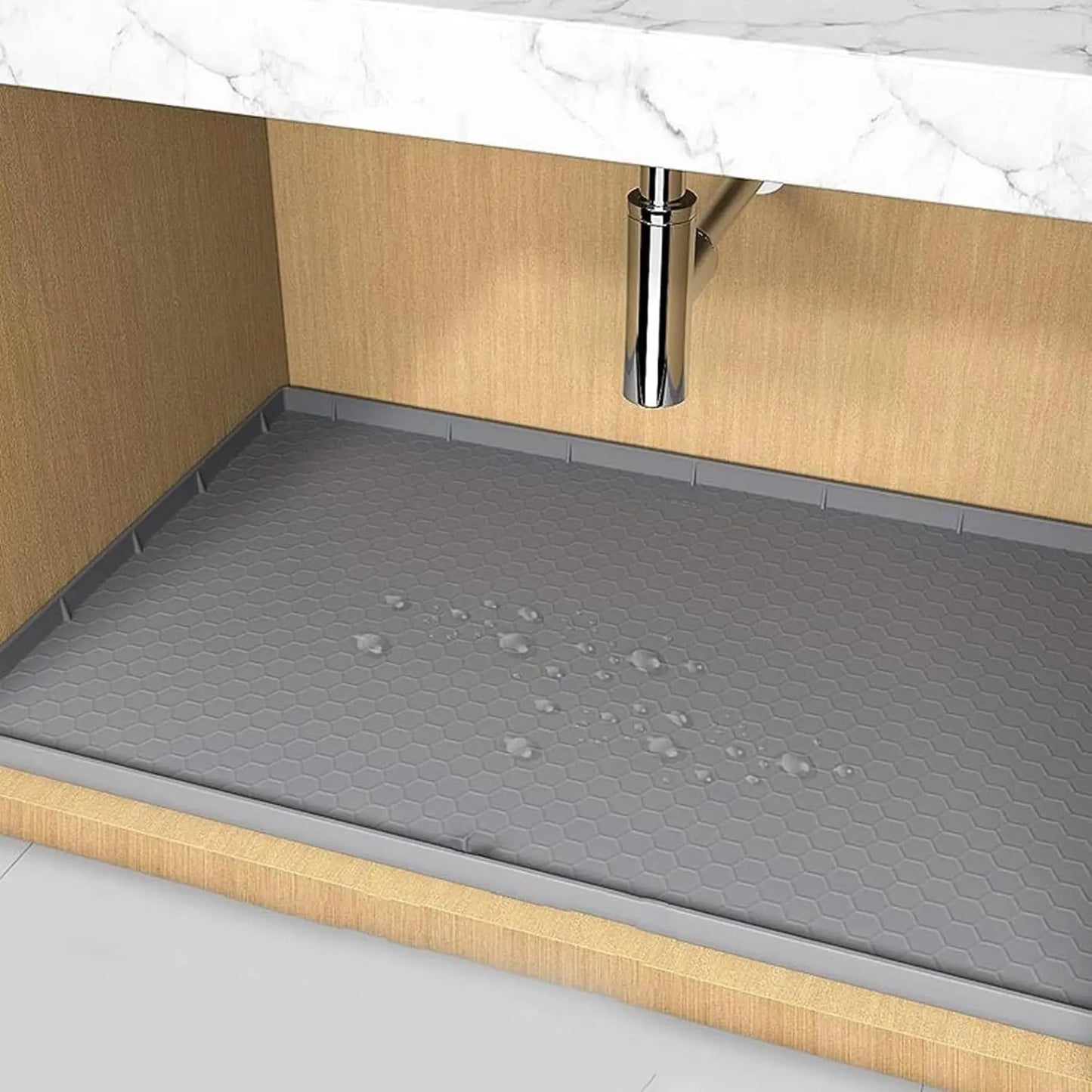 Silicone Under Sink Mat Waterproof Under Sink Liner Cabinet Protector Kitchen Sink Mat for Bottom of Sink Undersink Waterproof