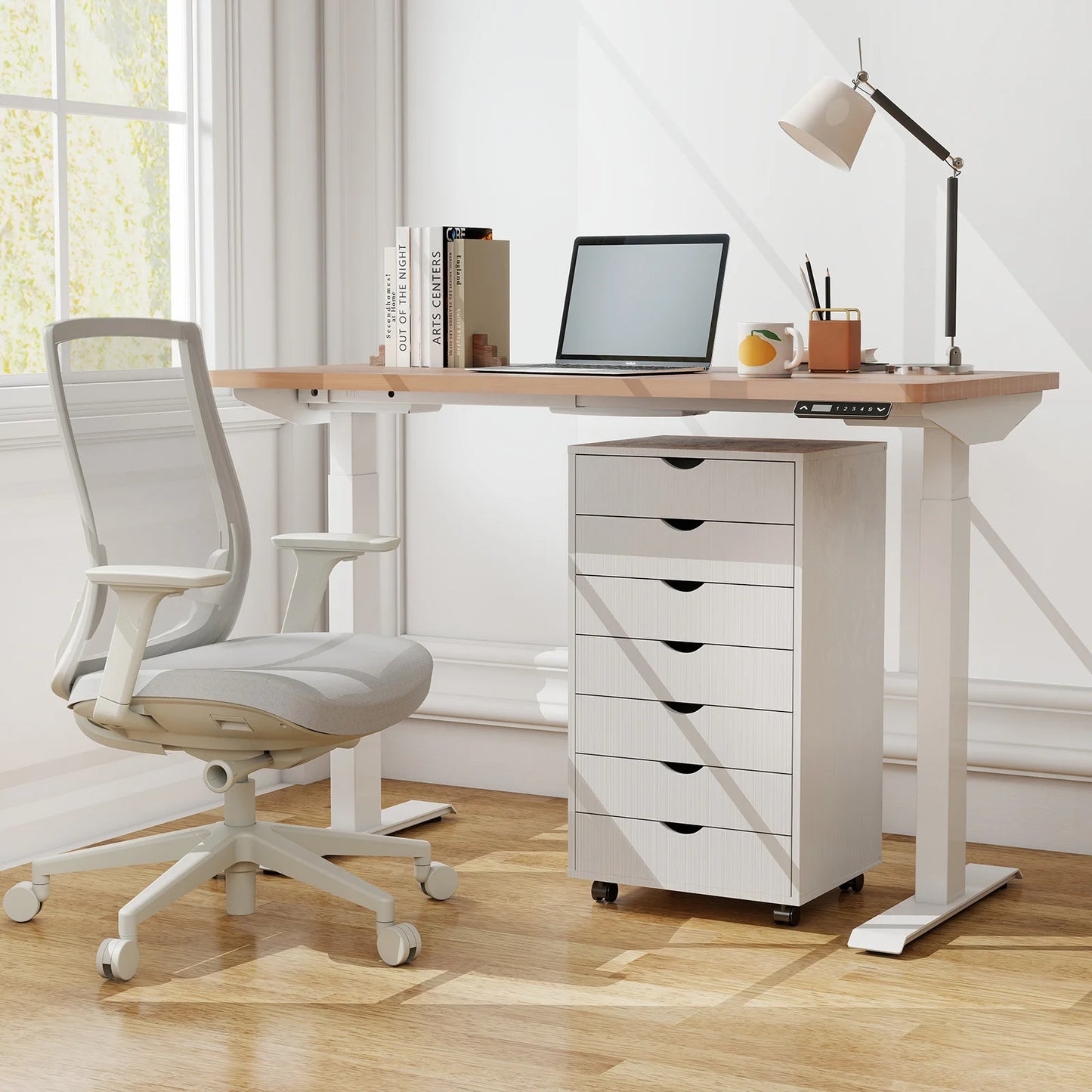 MCQ Wood 7 Drawer Cabinet For Living Room File Cabinet with Storage Under Desk Storage Organization Holds Printer Tables Storage Closet Chest Living Room Furniture
