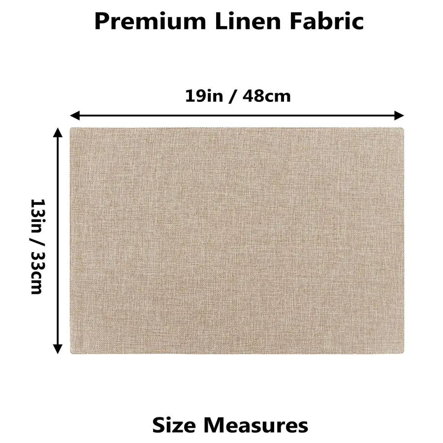 Placemats Set of 8 Heat Resistant Dining Table Place Mats Plate Mat Cloth Placemats Kitchen Table Mats Indoor Outdoor, Light Lin