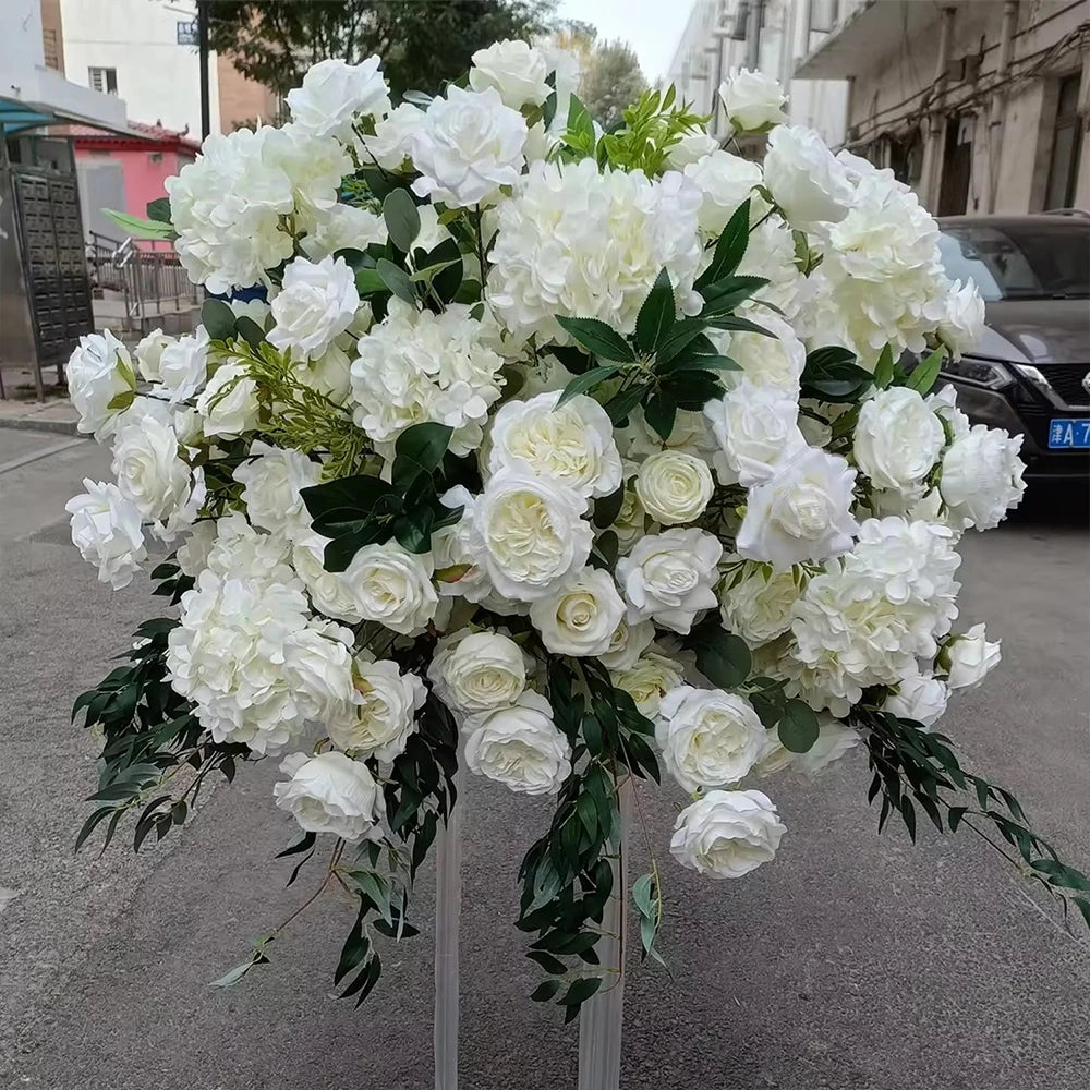 80/70/60/50/30cm Artificial Pink Large Flower Ball, Table Centerpiece for Special Event Decor, Floral Arrangement