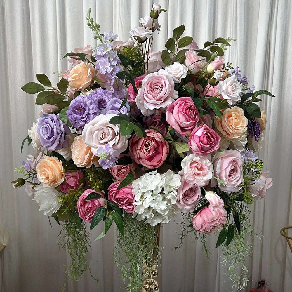 80/70/60/50/30cm Artificial Pink Large Flower Ball, Table Centerpiece for Special Event Decor, Floral Arrangement