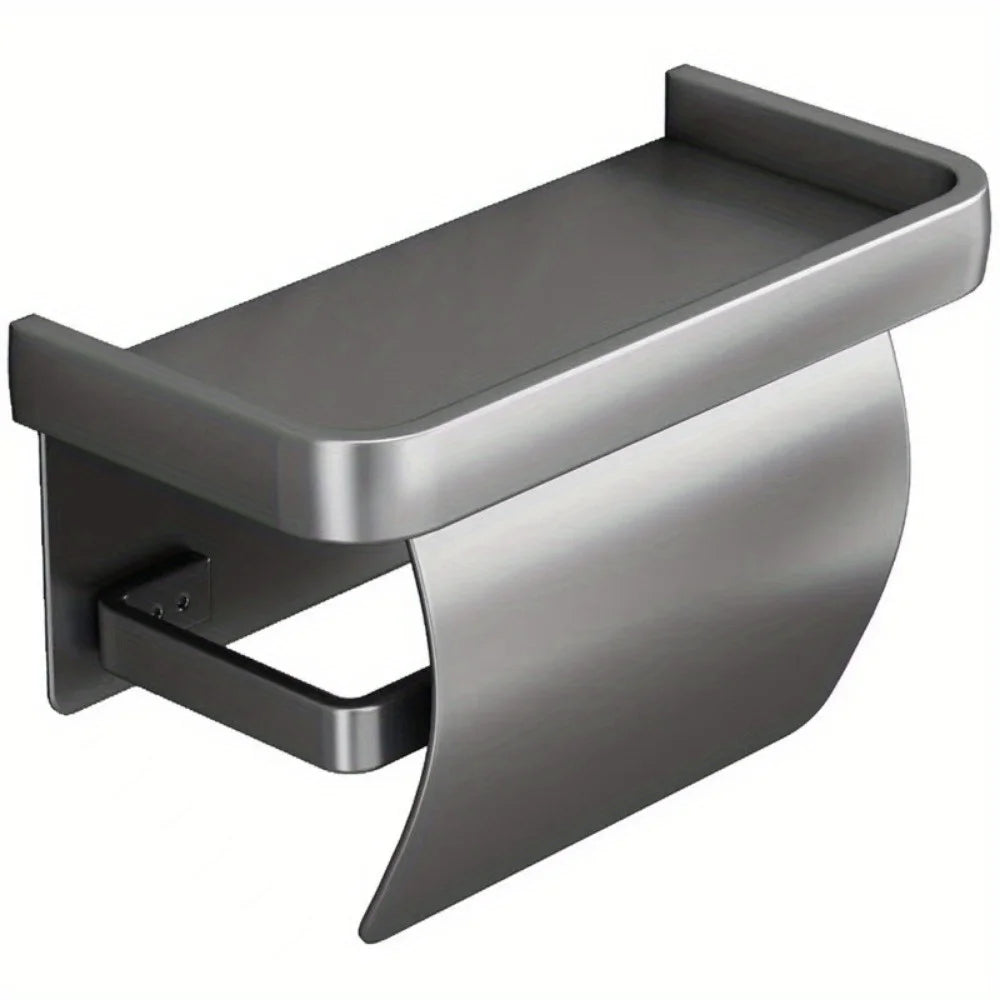 Self-Adhesive Toilet Paper Roll Holder Wall Mount or Adhesive Toilet Paper Holder with Shelf,Toilet Roll Holder, Tissue Holder