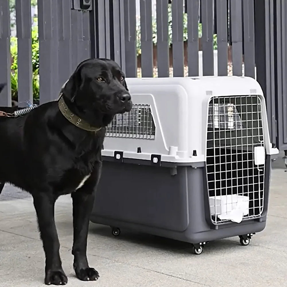 Pet Carrier Airline-Friendly Dogs Case Portable Trolley Pet Cage Dog Cat Airline Travel Crates Wire Door Kennel Pets Air Box