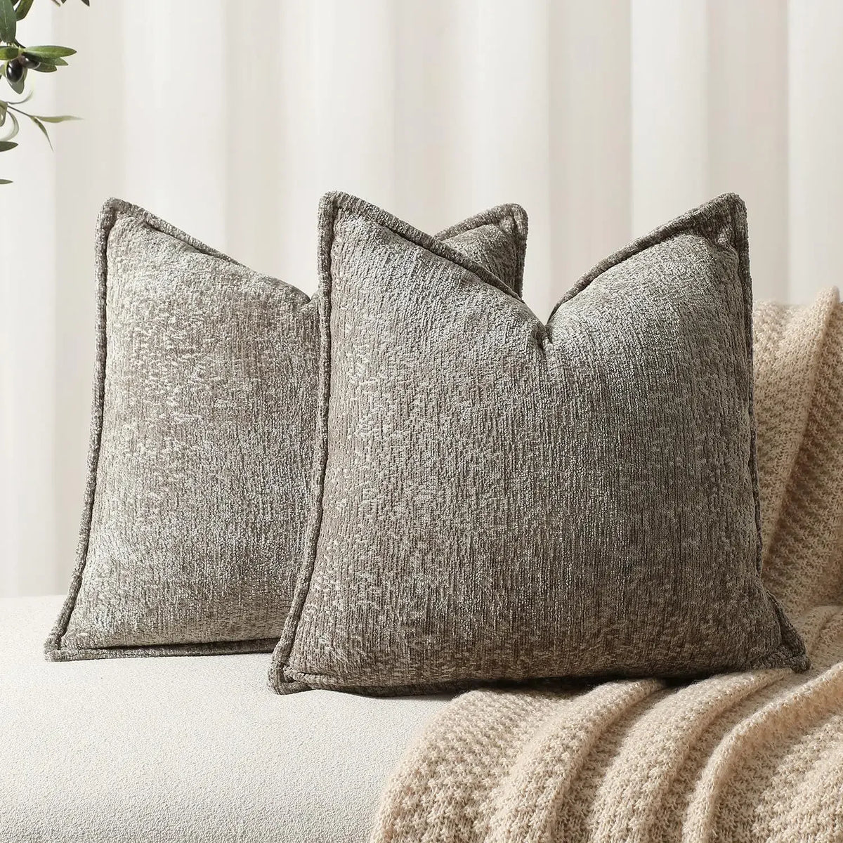 Ins Nordic Cushion Cover Thickened Chenille Throw Pillow Covers Green Decorative 45x45/50x50/65X65cm Sofa Bed Living Room Decor